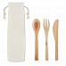 Set posate in bamboo con custodia