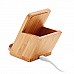 Caricabatterie in bamboo con stand e portapenne