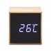 Cubo orlogio sveglia e temperatura in bamboo