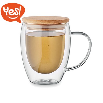 Mug in vetro con coperchio