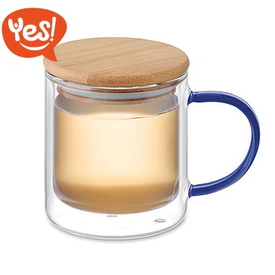 Mug in vetro con manico colorato