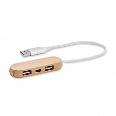 Multipresa hub USB in bambù