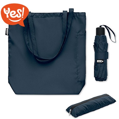 Ombrello pieghevole con custodia trasformabile in borsa shopper
