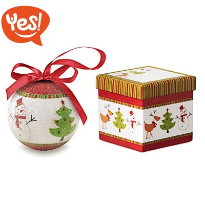 Palla di Natale in scatola regalo