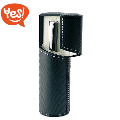 Penna a sfera in metallo con astuccio rotondo