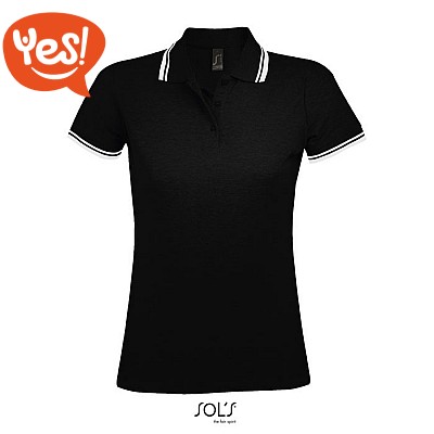 Polo da donna con profili a contrasto