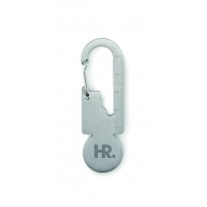 Portachiave con gettone apribottiglie e righello