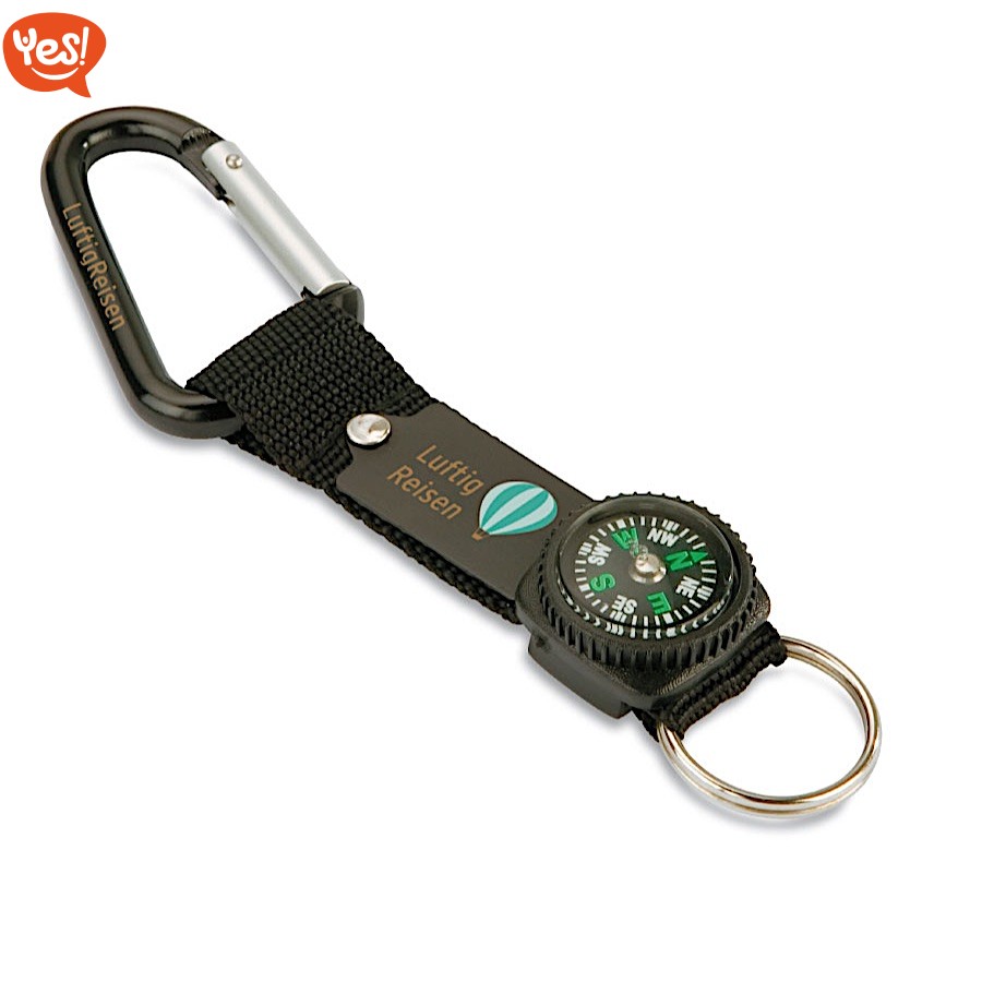WELLGRO Set 30 Portachiavi Con Bussola, Regalo Compleanno Bambini, Orientamento 360°, Nero