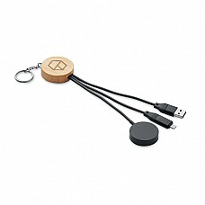 Portachiavi con caricatore per smartwatch e cavi di ricarica