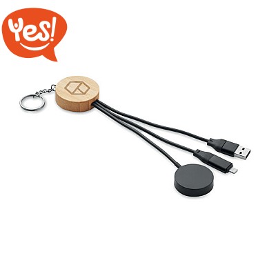 Portachiavi con caricatore per smartwatch e cavi di ricarica