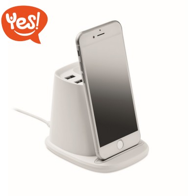 Portapenne da scrivania con caricatore e stand per smartphone