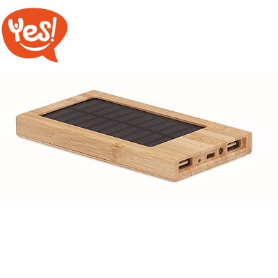 Power Bank ad energia solare in legno