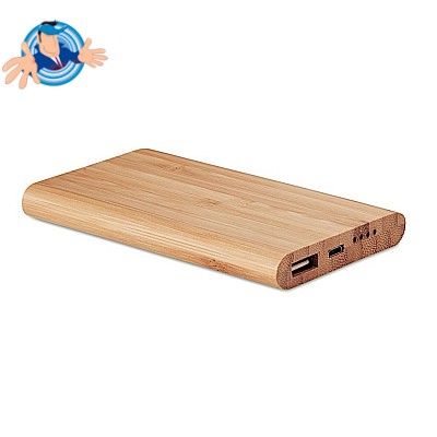 Power bank in bamboo personalizzabile