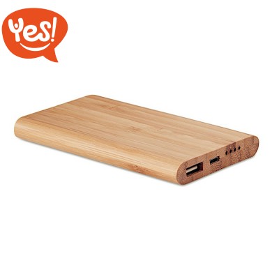 Power bank in bamboo personalizzabile