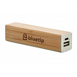 Powerbank con custodia in bambù