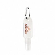 Protezione solare spray con moschettone