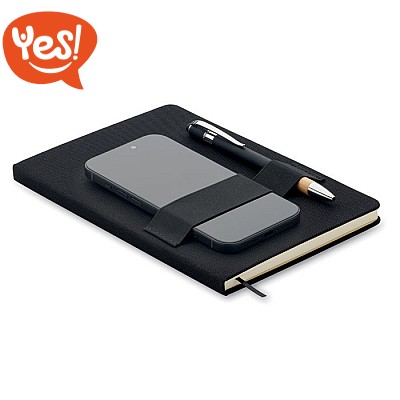 Quaderno con penna e porta smartphone in confezione regalo