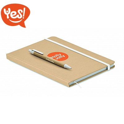 Quaderno in cartone riciclato con penna