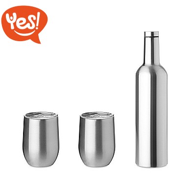 Set bottiglia e bicchieri in acciaio