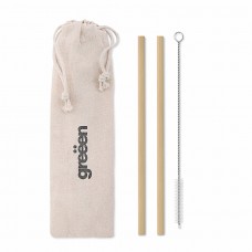 Set cannucce di bamboo riutilizzabili