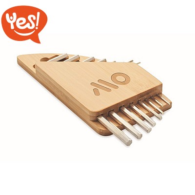 Set chiavi esagonali con supporto in bambù