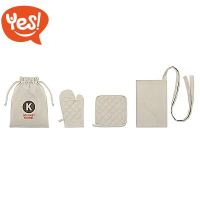 Set cucina in cotone naturale