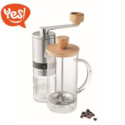 Set da caffè con macinino e caffettiera