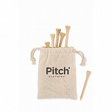 Set di tee da golf in bambù in sacchetto personalizzabile