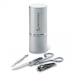 Set manicure 4 pezzi in tubo di alluminio