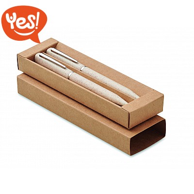 Set penna a sfera e penna in grafite in confezione regalo riciclabile