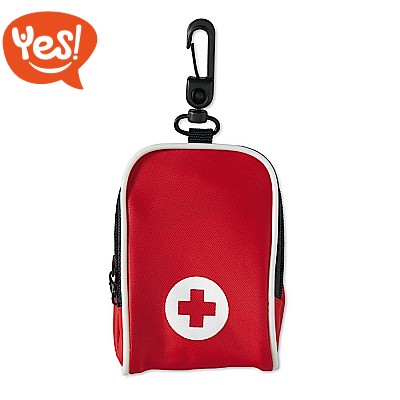 Set pronto soccorso in sacchetto con moschettone Set pronto soccorso in sacchetto con moschettone