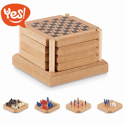 Set sottobicchieri con giochi da tavolo