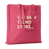 Shopper colorata in cotone con manici lunghi e soffietti