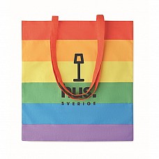 Shopper in cotone con motivo arcobaleno