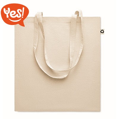 Shopper in cotone riciclato con manici lunghi