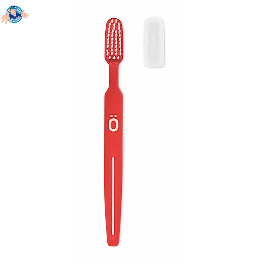 Spazzolino da denti con tappo e spremi-tubetto, Logo Personalizzato