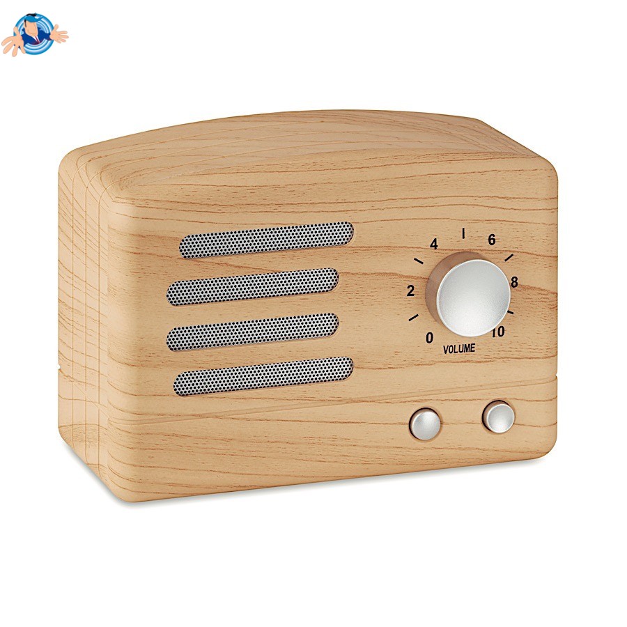 Speaker Bluetooth effetto legno, Logo Personalizzato