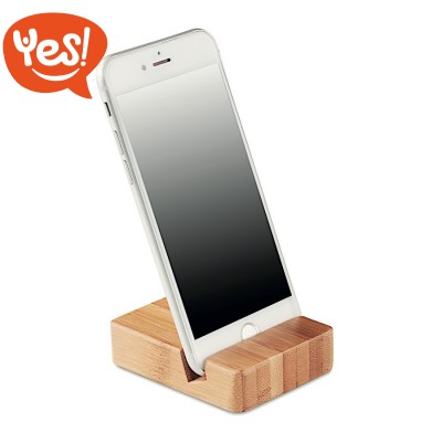 Stand per cellulare in bamboo personalizzabile