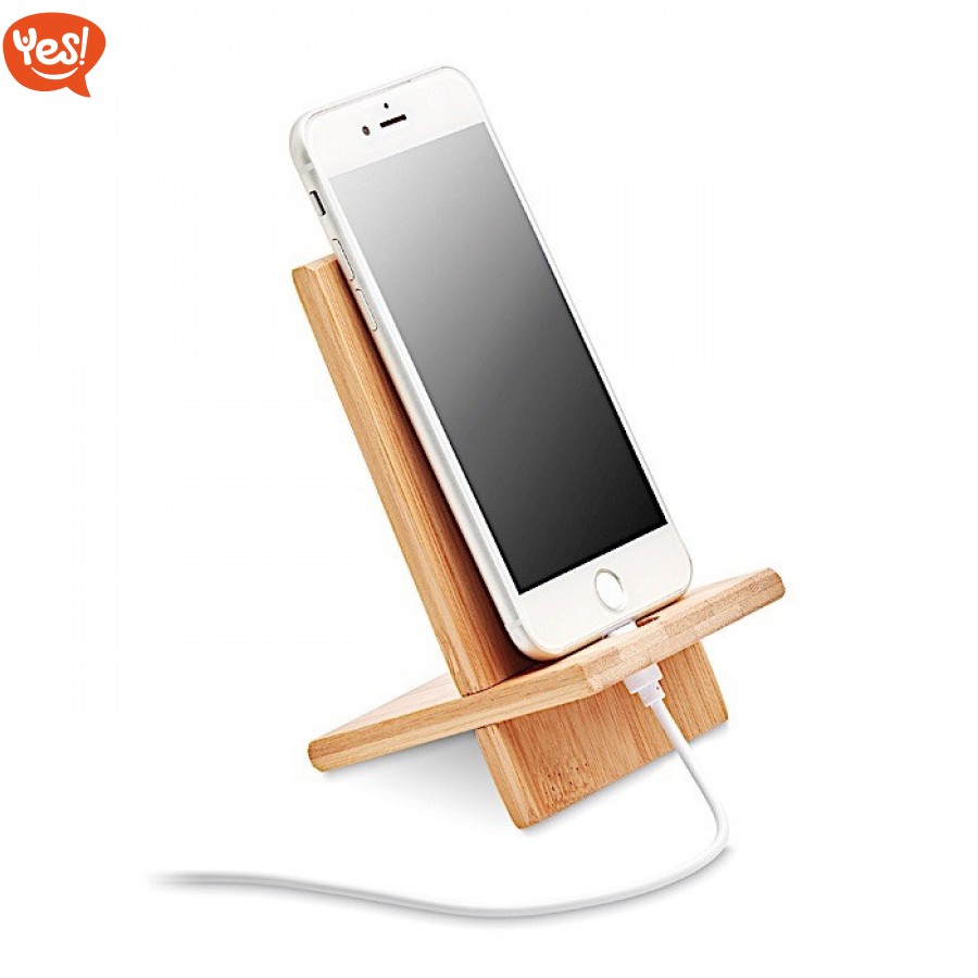 Stand per smartphone in bamboo, Logo Personalizzato