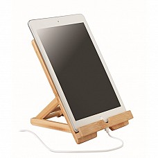 Supporto pieghevole in bambù per smartphone o tablet