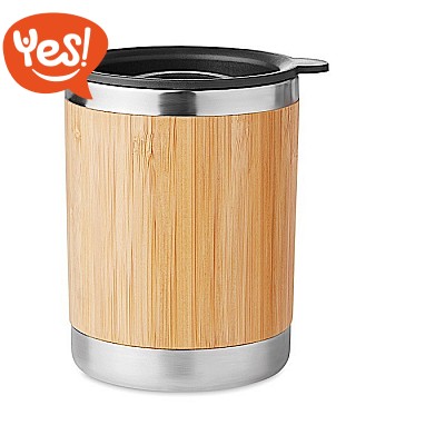 Tazza in bamboo e acciaio inossidabile