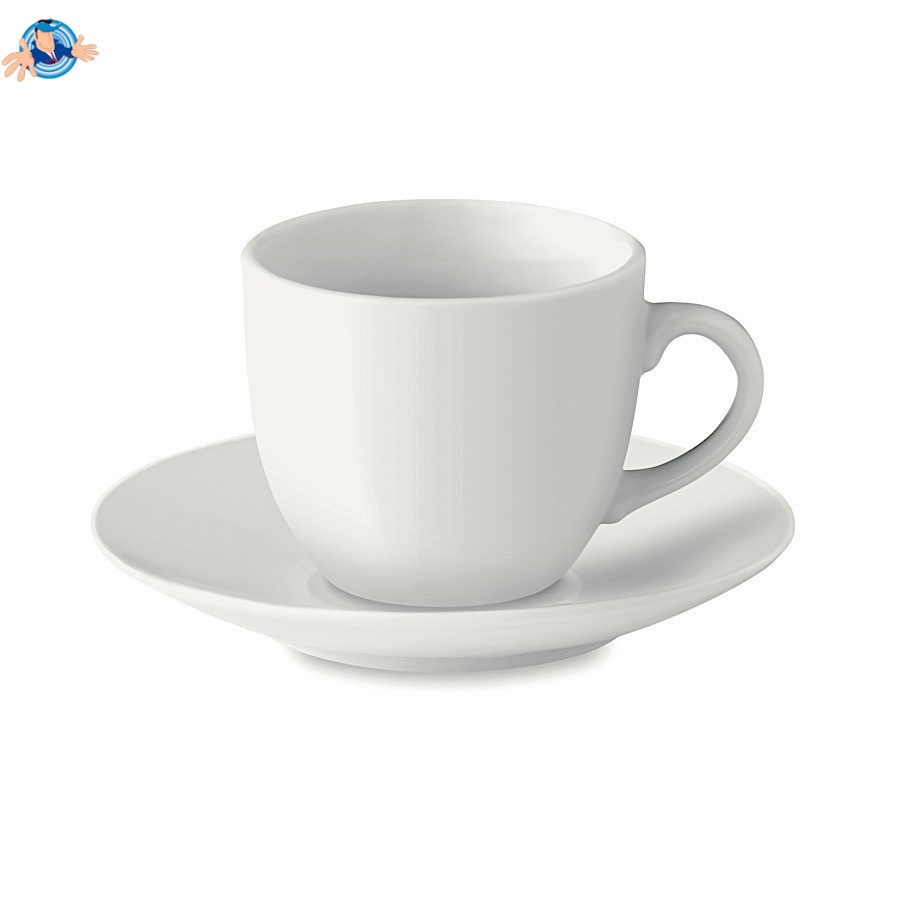Tazzina da caffè con piattino, Logo Personalizzato