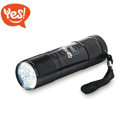 Torcia in metallo con 9 LED