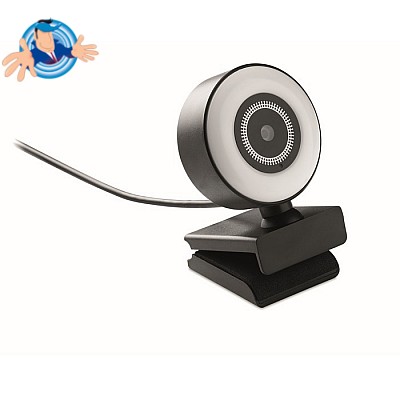 Webcam con microfono e luce ad anello