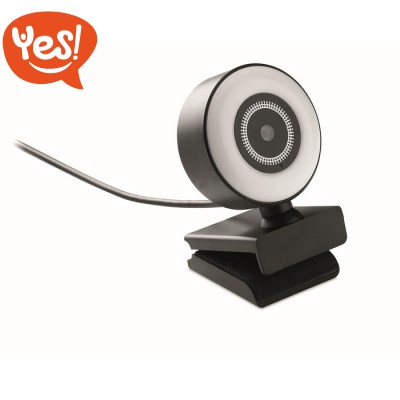 Webcam con microfono e luce ad anello