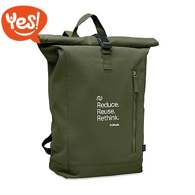 Zaino rolltop con tasca