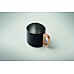 Mug in acciaio riciclato con manico in legno