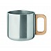 Mug in acciaio riciclato con manico in legno