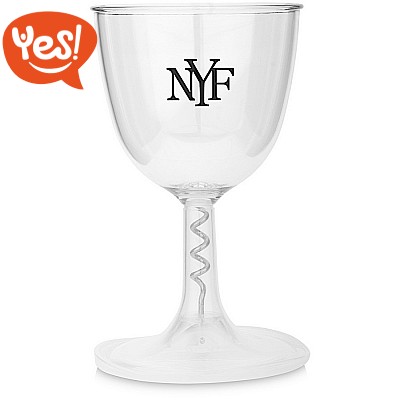 Bicchiere per vino con apribottiglia