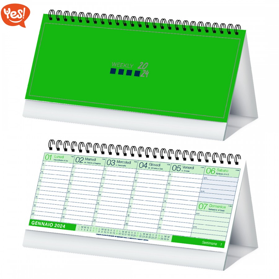 Calendario da tavolo con planning, Logo Personalizzato